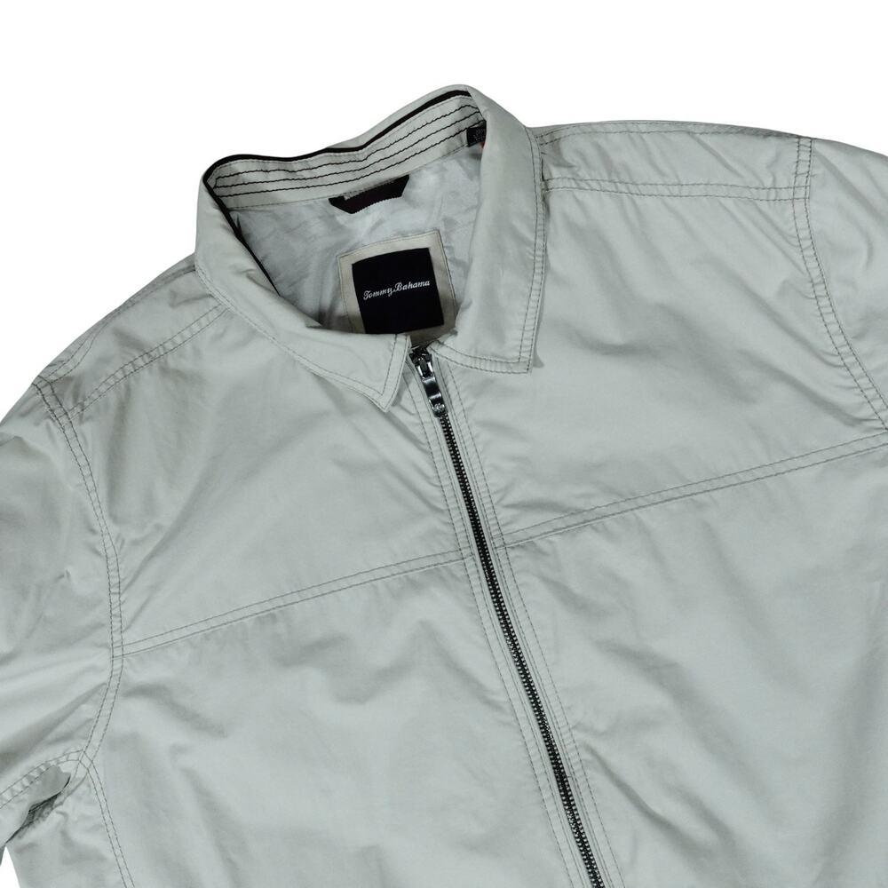 Tommy Bahama Jacket Men Khaki Beige Full Zip Lined Cotton Blend Bomber XXL